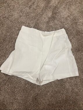 High-Rise White Tailored Women's SKORT